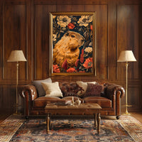 Capybara in Bloom Wall Art Print