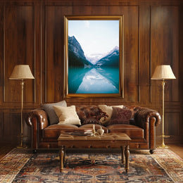 Serene Mountain Reflection Photorealistic Nature Poster