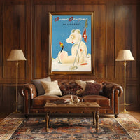Whimsical Ski Adventure in Alpine Wonderland Travel Poster PosterGoat