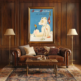 Whimsical Ski Adventure in Alpine Wonderland Travel Poster PosterGoat