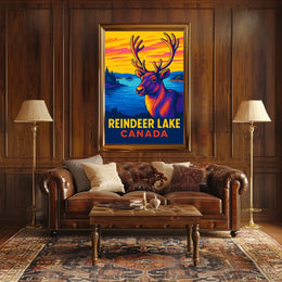 Reindeer Lake Canada Poster