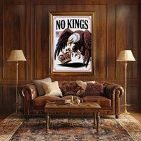 NO KINGS Eagle Anti-Monarchy Political or Propaganda Poster