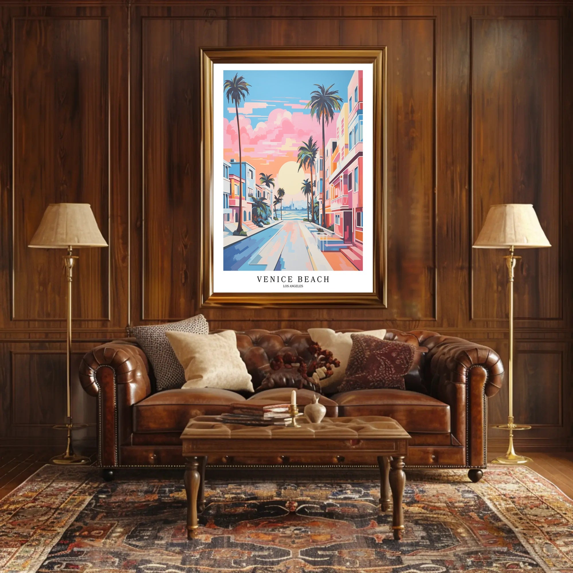 Venice Beach Sunset Poster PosterGoat
