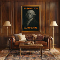 George Washington 1st President of the United States Techno Schematic Poster