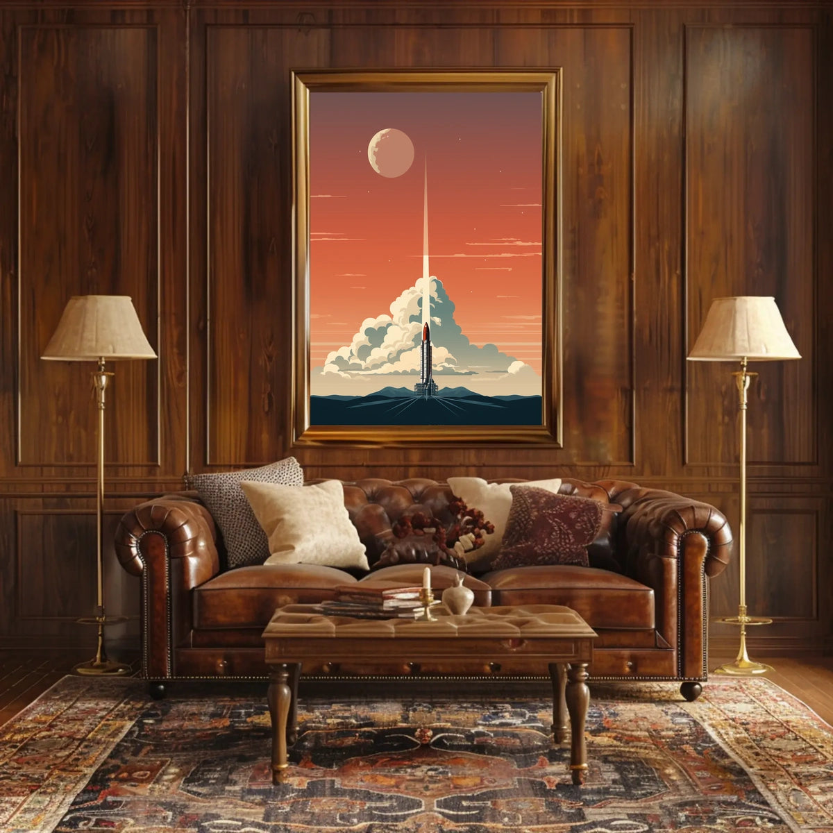 Vintage Space Shuttle Launch in Space or Astronomy Poster