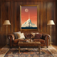 Vintage Space Shuttle Launch in Space or Astronomy Poster