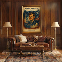 John F. Kennedy Visionary Leadership Vintage Poster