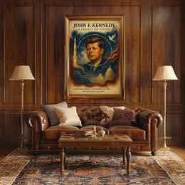 John F. Kennedy Visionary Leadership Vintage Poster