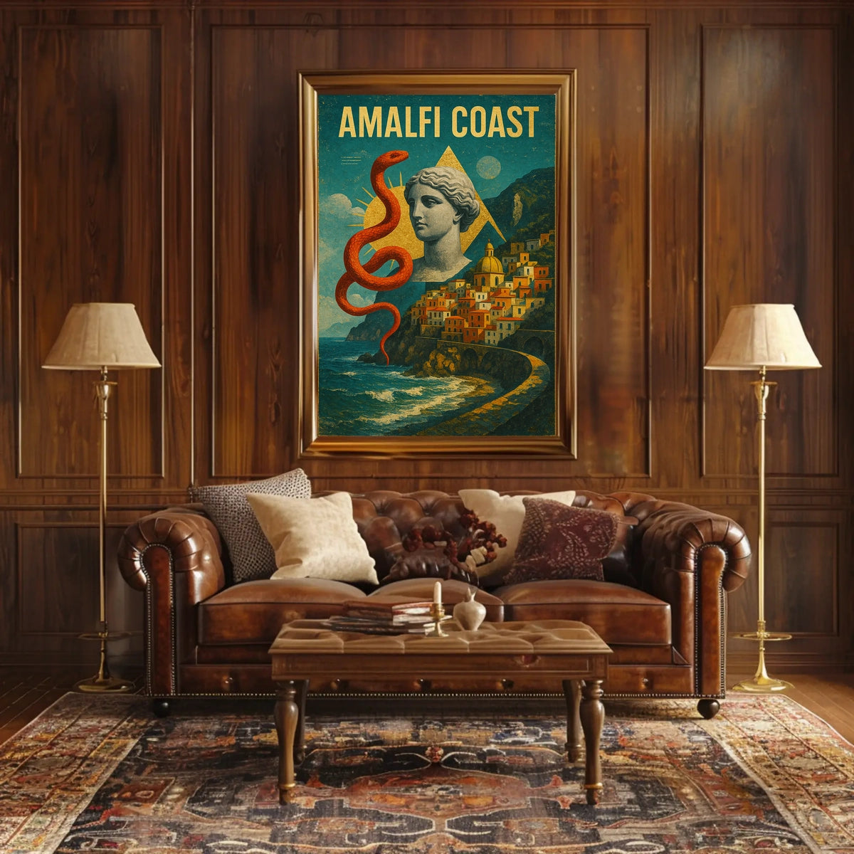 Amalfi Coast Artistic Impression Poster Wall Art Decor