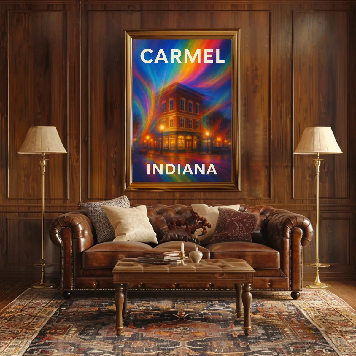 Carmel Indiana Scenic Minimalist Wanderlust Poster