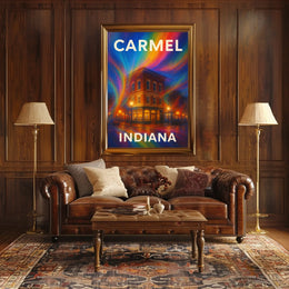 Carmel Indiana Scenic Minimalist Wanderlust Poster