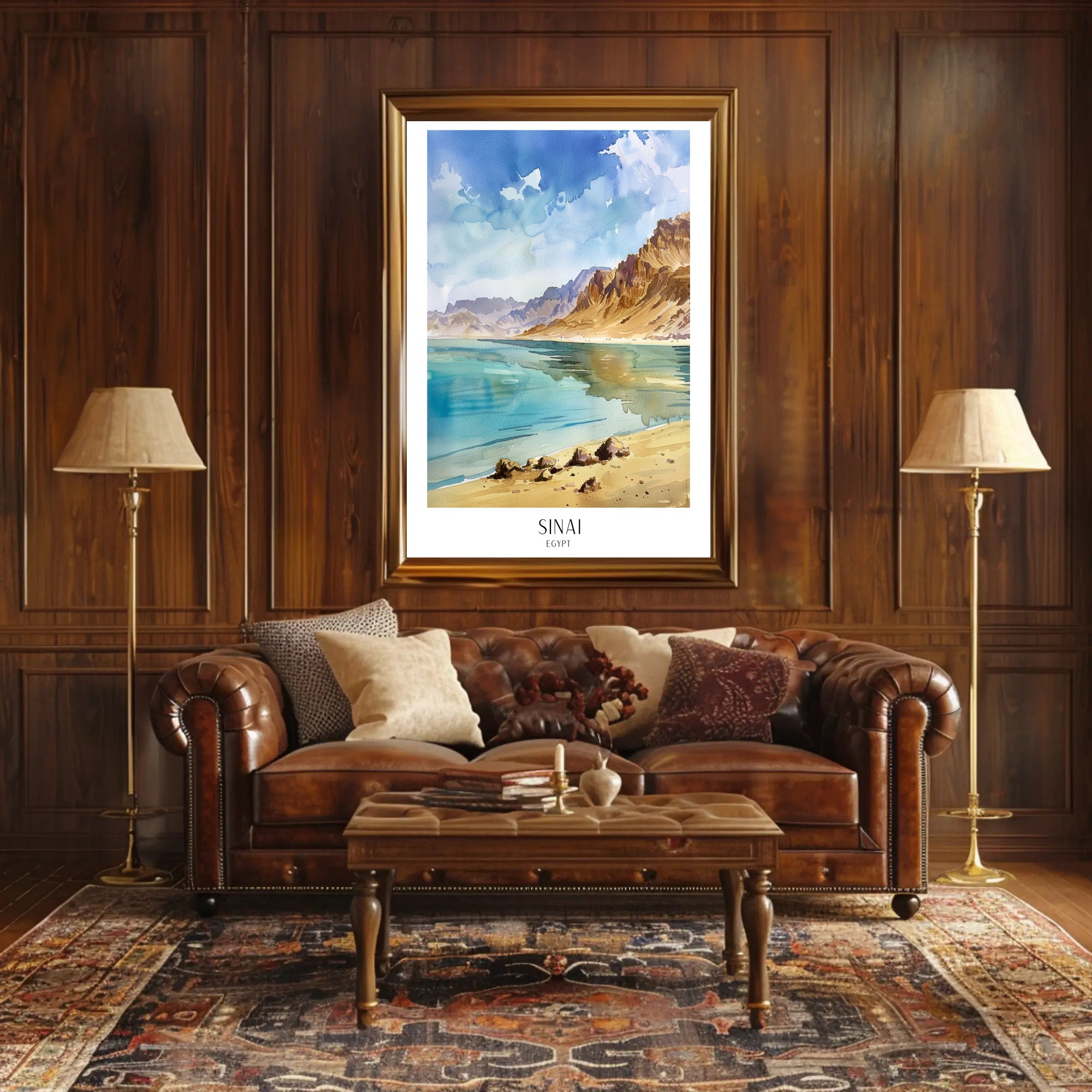 Sinai Serene Landscape Watercolor Travel Poster PosterGoat