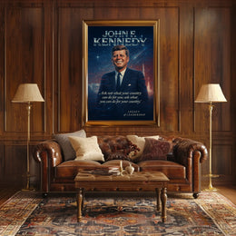 John F. Kennedy Patriotic Vintage Poster Art Print
