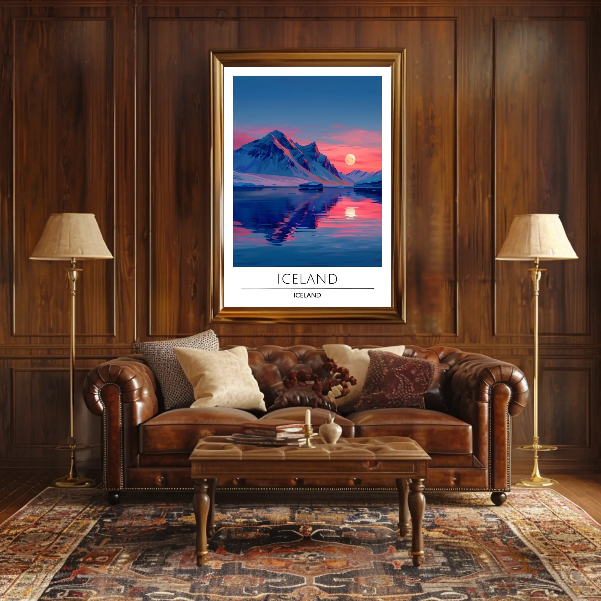 Icelandic Landscape Reflection Travel Poster