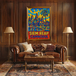 Siem Reap Vibrant Mosaic Poster
