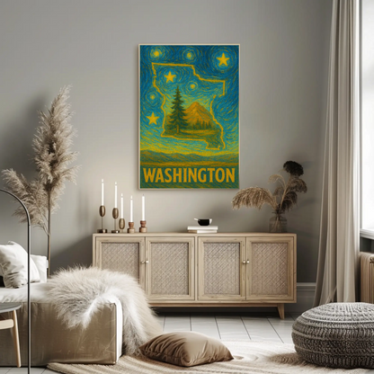 Washington Starry Night Poster