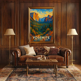 Abstract Yosemite Landscape Poster Vivid for Home Decor
