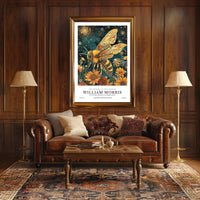 Vibrant Bee and Sunflower Cosmic Artistry Poster