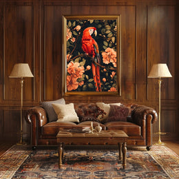 Vibrant Parrot Floral Paradise Poster