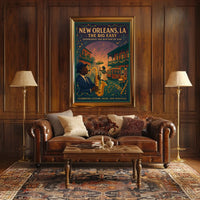 New Orleans Vintage Music Scene Art Poster