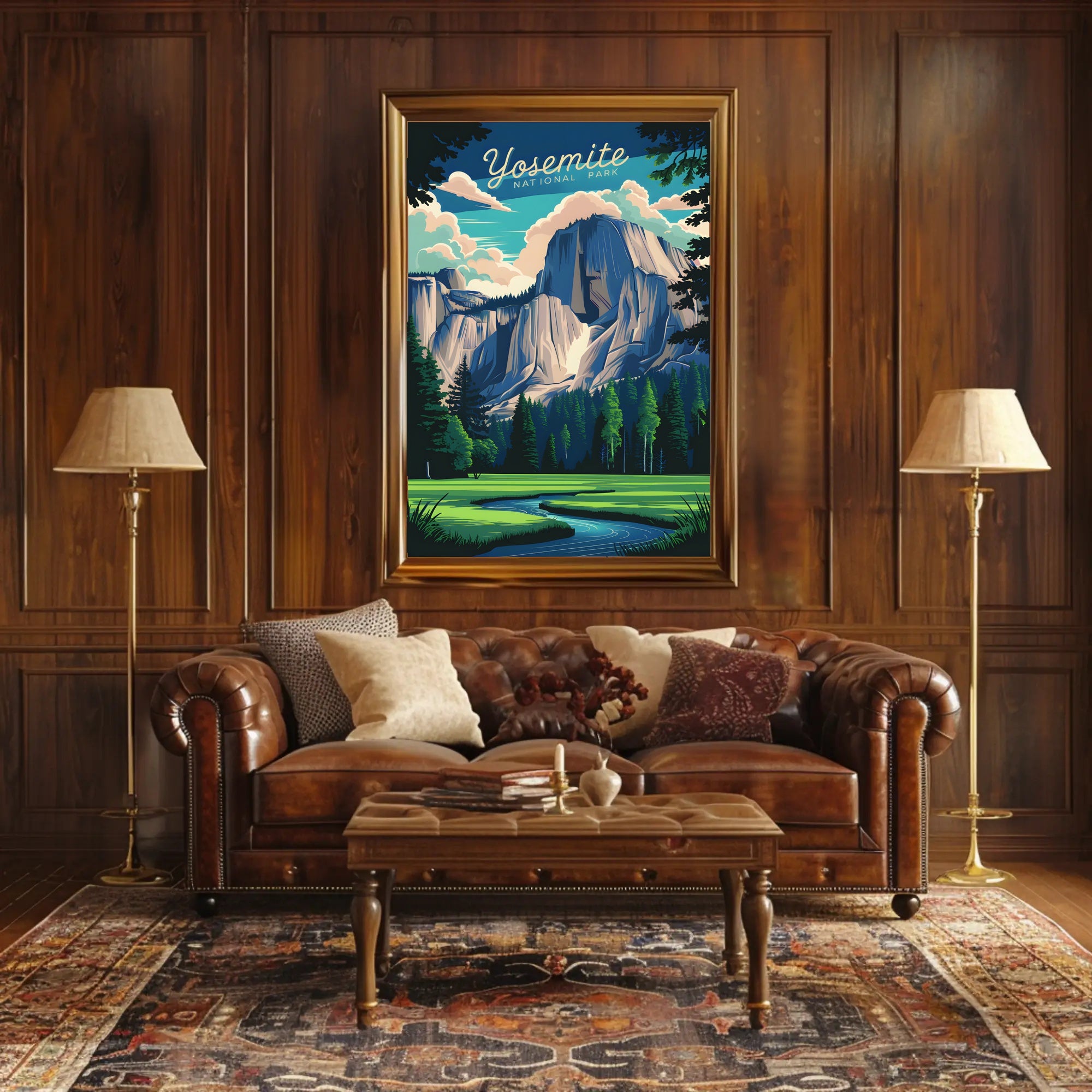 Yosemite National Park Illustration Poster