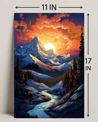 Majestic Mountain Sunset Poster