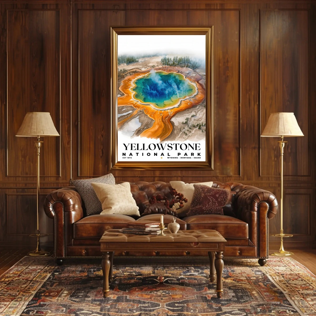Yellowstone Watercolor Wall Art Poster