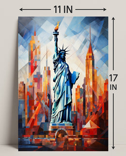 The Statue Of Liberty A Modern Mosaic Poster