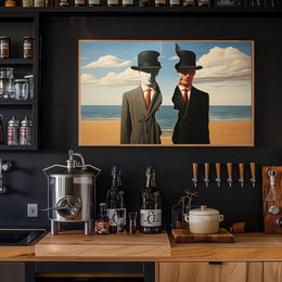 Duality in Suits: Surreal Artistic Poster