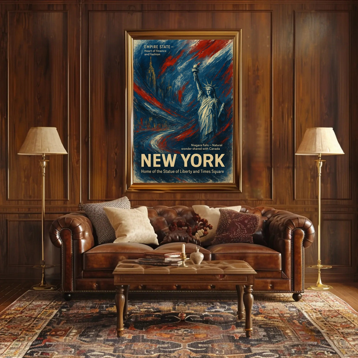 New York Empire State Skyline Poster Modern Wall Art