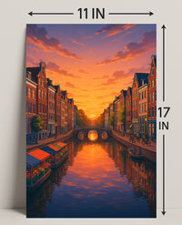 Sunset Over the Canal Poster PosterGoat