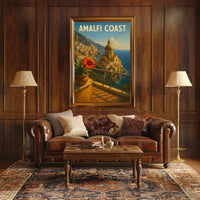 Amalfi Coast Poster Wall Art for Coastal Home Decor