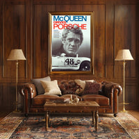 McQueen Drives Porsche Poster