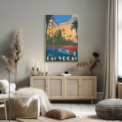 Las Vegas Vintage Poster Viva Nightlife