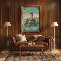 Serene Lighthouse on an Island Poster