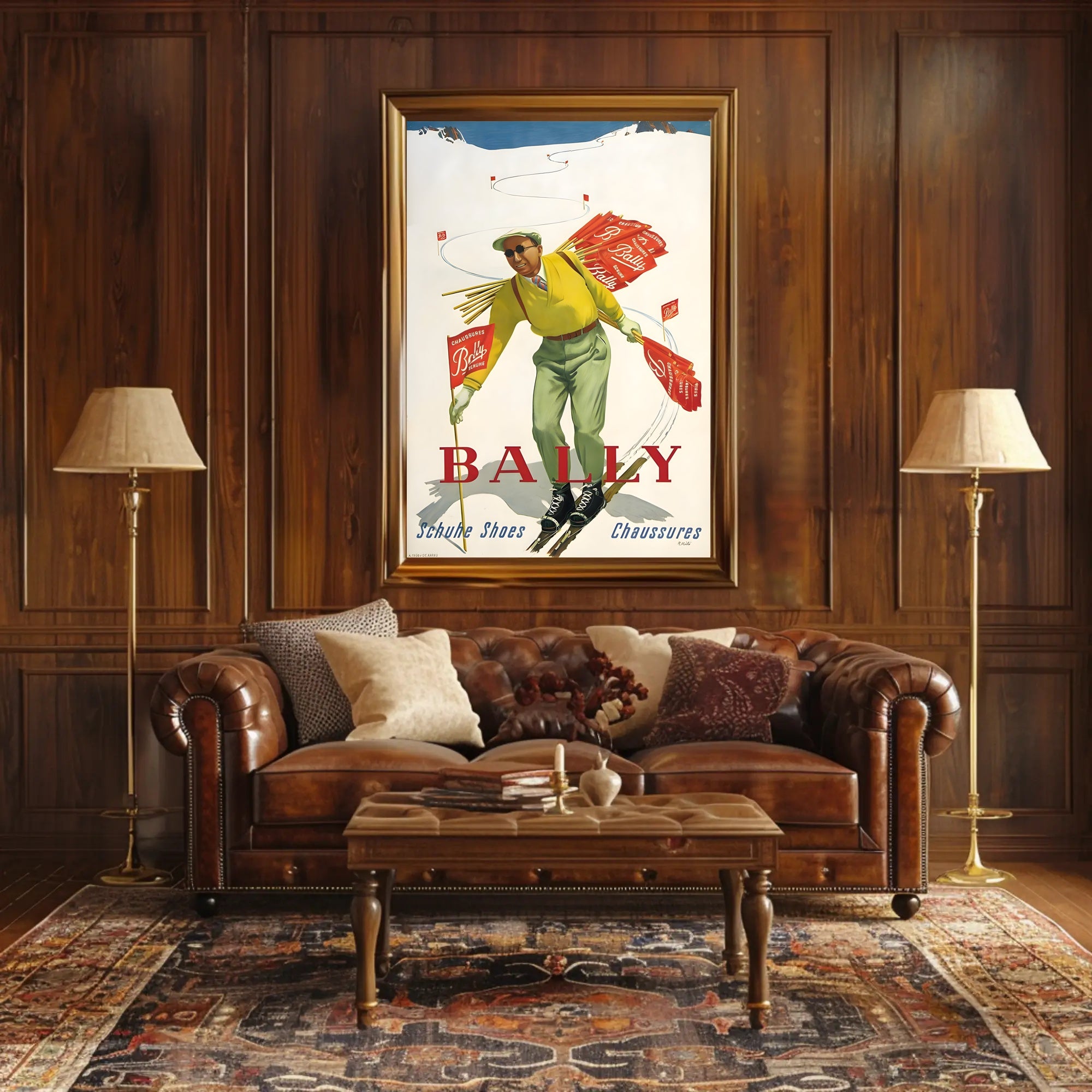 Bally Ski Shoes Advertisement Poster PosterGoat