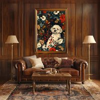 Floral Canine Portrait Wall Art Print