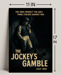 Vintage Jockey in Noir-Inspired Sports Poster