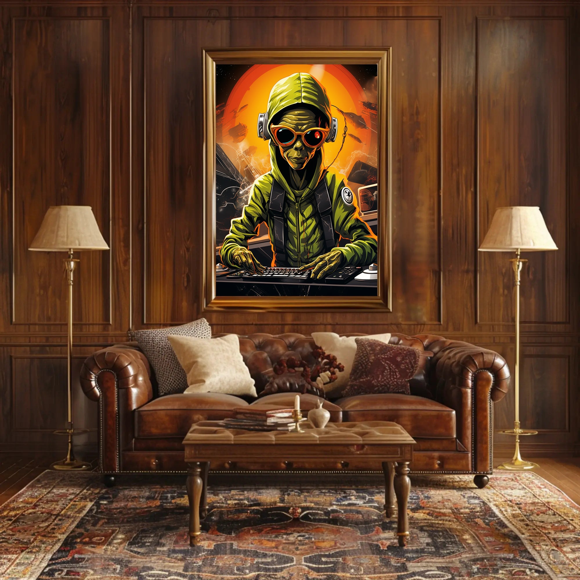 Alien Dj In Space Poster