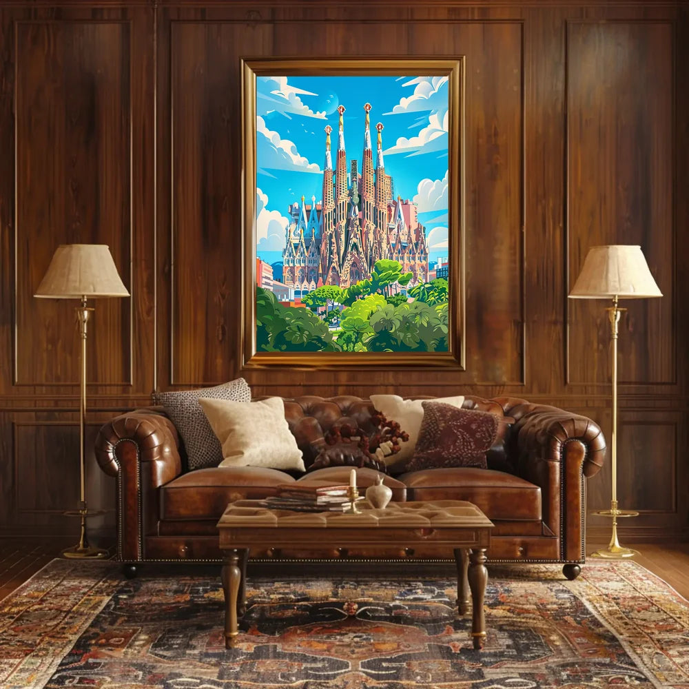 Sagrada Família Vibrant Barcelona Art Poster Print