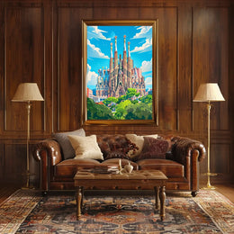 Sagrada Família Vibrant Barcelona Art Poster Print