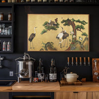 Cranes in Serenity: Traditional Asian Art Cultural Poster
