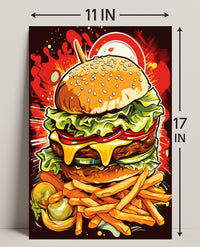 Burger Explosion Poster PosterGoat