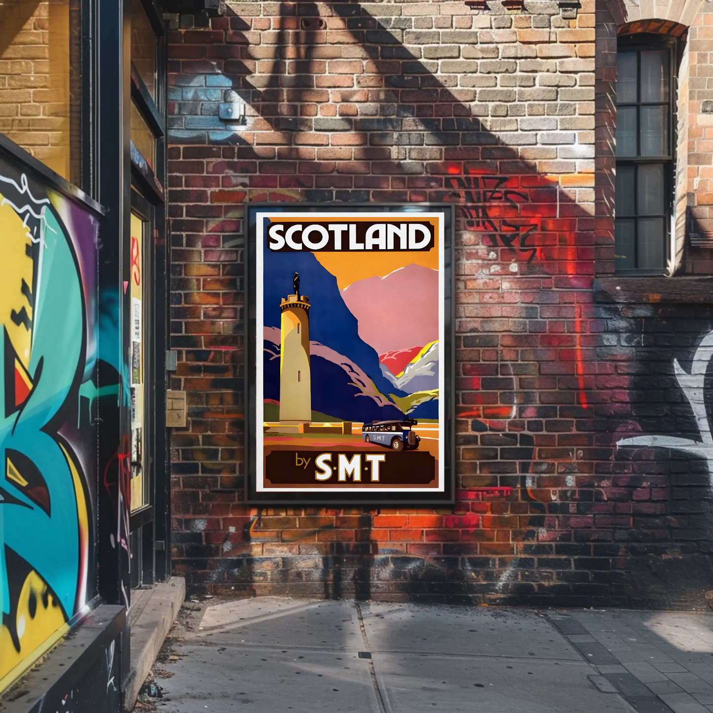 Scotland SMT Bus Travel Vintage Poster