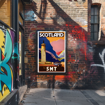 Scotland SMT Bus Travel Vintage Poster