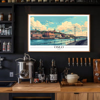 Oslo Waterfront Illustration Urban or Cityscape Poster