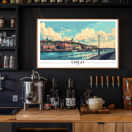Oslo Waterfront Illustration Urban or Cityscape Poster