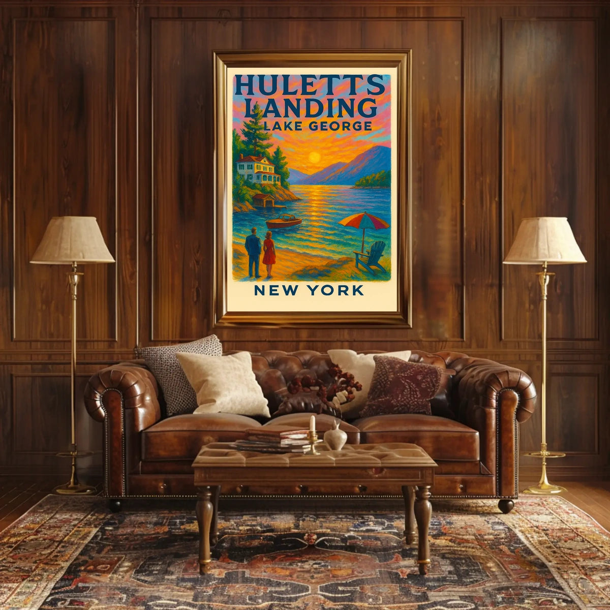 Huletts Landing Sunset Vintage Travel Poster