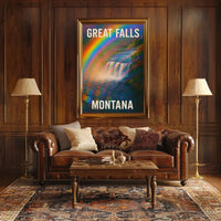 Stunning Great Falls Montana Scenic Nature Landscape Photography Realism Art Poster For Wanderlust Decor Enthusiasts