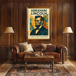 Abraham Lincoln A Legacy of Unity and Progress Poster PosterGoat
